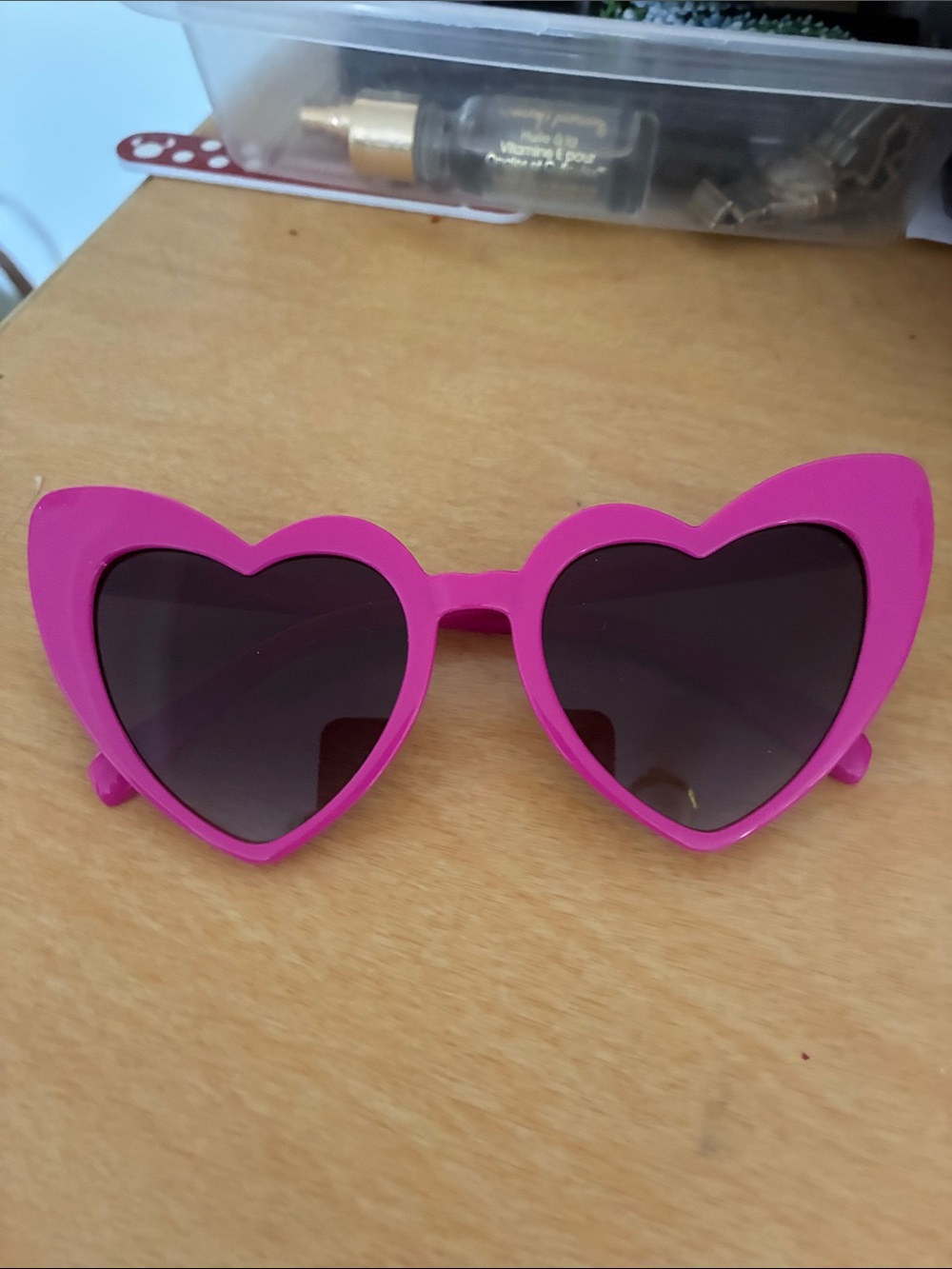 Hot Pink Heart-Shaped Sunglasses adult size
